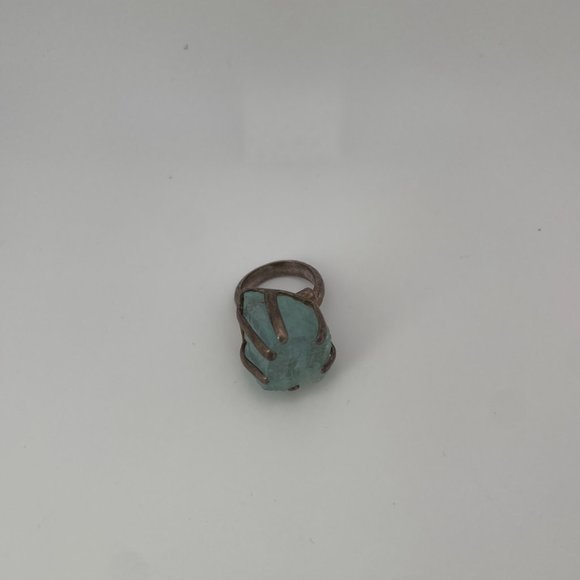 Sterling Silver and Rough Aquamarine Ring - Picture 3 of 7